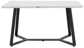 Tραπέζι Gemma pakoworld λευκό μαρμάρου-μαύρο 140x80x75εκ