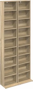 vidaXL Ντουλάπα CD 2 τμχ. Sonoma Δρυς 33 x 23,5 x 175 εκ.