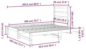 ΚΑΝΑΠΕΣ ΚΡΕΒΑΤΙ ΣΥΡΟΜΕΝΟΣ 2X(90X200) ΕΚ. ΑΠΟ ΜΑΣΙΦ ΞΥΛΟ ΠΕΥΚΟΥ 3108302