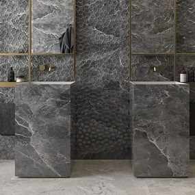 Karag Ariana Graphite Relieve 25x70 - Πλακάκι μπάνιου