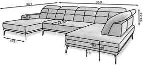 Γωνιακός καναπές Lamotta II-Δεξιά-Mpez Anoixto