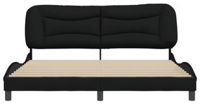vidaXL Πλαίσιο Κρεβατιού με Κεφαλάρι Μαύρο 180x200 εκ. Υφασμάτινο