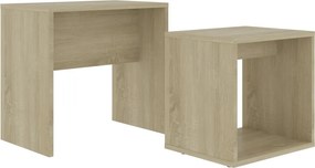 vidaXL Σετ Τραπεζάκια Σαλονιού Sonoma Δρυς 48x30x45 εκ. Επεξ. Ξύλο