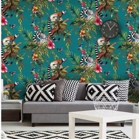 DUTCH WALLCOVERINGS Ταπετσαρία Τοίχου Λεμούριοι Πράσινη 12402 - Πράσινο