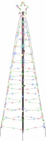 vidaXL Χριστουγεννιάτικο Δέντρο LED με Σφήνες Εδάφους Πολύχρωμο 250 cm