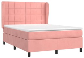 ΚΡΕΒΑΤΙ BOXSPRING ΜΕ ΣΤΡΩΜΑ ΡΟΖ 140X200 ΕΚ. ΒΕΛΟΥΔΙΝΟ 3129218