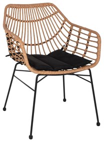 ΠΟΛΥΘΡΟΝΑ ΕΠΑΓΓΕΛΜΑΤΙΚΗ ΜΑΥΡΟ ΜΕΤΑΛΛΟ RATTAN ΜΠΕΖ & ΜΑΞΙΛΑΡΙ 58,5x60,5x80 εκ. 58.5x60.5x80 εκ.