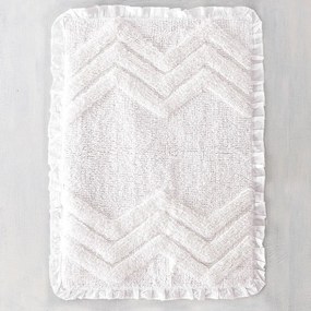 Ταπέτο Μπάνιου Darius White Ρυθμός 60Χ90 100% Cotton