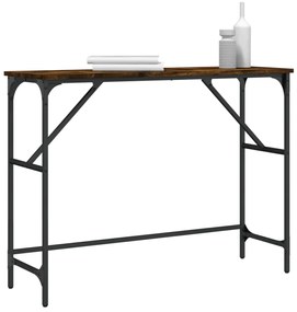 vidaXL Τραπέζι Κονσόλα Καπνιστή Δρυς 100x32x75 εκ. Επεξεργασμένο Ξύλο