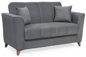 Kαναπές κρεβάτι Asma pakoworld 2θέσιος βελουτέ γκρι ποντικί 156x76x85εκ - Βελούδο - 213-000021