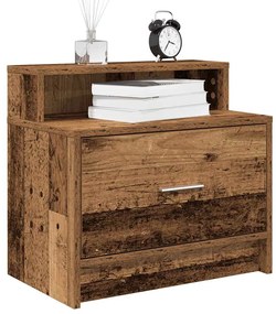 vidaXL Κομοδίνο με συρτάρι Όψη Παλαιού Ξύλου 51x31x47 εκ.