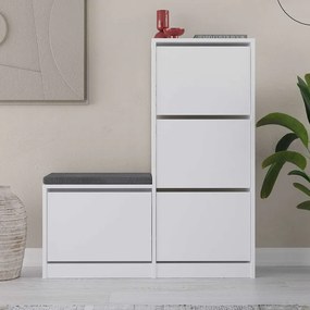 Παπουτσοθήκη Dude Megapap χρώμα λευκό 104,8x26x118,5εκ.