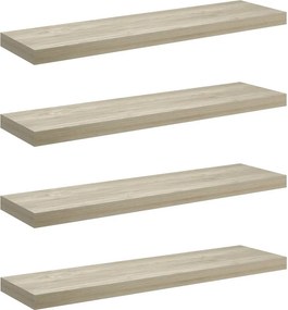 vidaXL Ράφια Τοίχου 4 τεμ. Χρώμα Δρυός 90x23,5x3,8 εκ. MDF