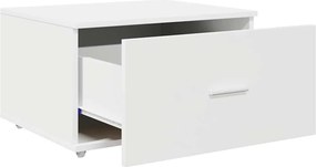 vidaXL Ντουλάπι με Συρτάρια με τροχούς Λευκό 55 x 45 x 31 εκ