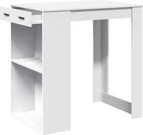 vidaXL Τραπέζι Μπαρ Λευκό 102x70x103,5εκ. Επεξεργ. Ξύλο