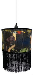 TROPICAL BIRDS B ΦΩΤΙΣΤΙΚΟ ΟΡΟΦΗΣ BAMBOO ΠΟΛΥΧΡΩΜΟ ΜΑΥΡΟ 30x30xH23cm - 029838