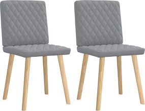 vidaXL Καρέκλες Τραπεζαρίας 2 τεμ Ανοιχτό Γκρι Υφασμάτινες