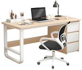 Γραφείο ArteLibre MERGELLUS Sonoma/Λευκό MDF/Μέταλλο 120x50x74cm