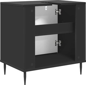 vidaXL Ντουλάπι Μπάνιου ELBURG Μαύρη Δρυς 60 x 40 x 61 εκ
