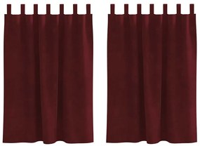 vidaXL Κουρτίνες με κουρτίνες 2 pcs Μπορντό 140 x 140 cm Βελούδο