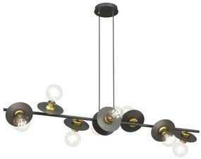 Κρεμαστό Φωτιστικό Οροφής 8xE27 120cm Token Emibig -1427/8-Μαύρο-Χρυσό 1427/8