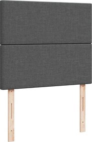 vidaXL Κρεβάτι Boxspring με Στρώμα Σκούρο Γκρι 120x190 εκ Υφασμάτινο