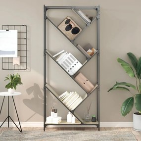 vidaXL Βιβλιοθήκη Sonoma Δρυς 79x30x180 εκ. Επεξεργ. Ξύλο &amp; Μέταλλο