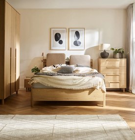 Επενδυμένο κρεβάτι Well III-Εκρού-160 x 200