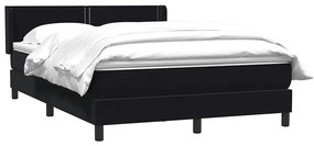 vidaXL Κρεβάτι Boxspring με Στρώμα Μαύρο 1140x210 εκ. Βελούδινο