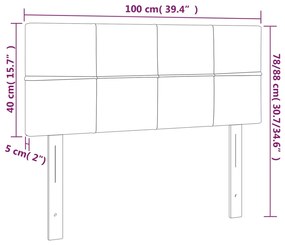 vidaXL Κεφαλάρι Κρεβατιού LED Σκούρο Γκρι 100x5x78/88 εκ. Βελούδινο