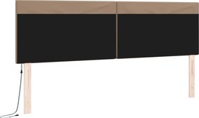 vidaXL LED κεφαλάρι Καπουτσίνο 180 cm Τεχνητό Δέρμα