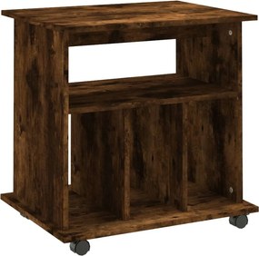 vidaXL Ντουλάπι Με Ροδάκια Καπνιστή Δρυς 60 x 45 x 60 εκ. Επεξ. Ξύλο