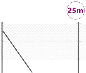 vidaXL Hexagon Fence Γκρι 1.4x25 μ. Χάλυβας