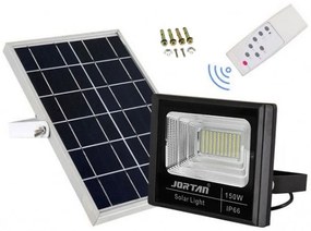 Led Αδιάβροχος Ηλιακός Προβολέας 150W 9600LM με Πάνελ και Τηλεχειριστήριο Jortan JT-BJ150W