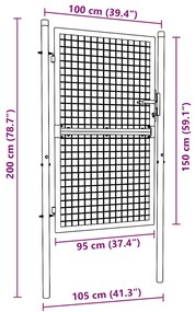 vidaXL Πόρτα Περίφραξης Πράσινη 100x150 εκ. από Ατσάλι