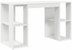 vidaXL Γραφείο με Αποθήκευση με ράφι Λευκό 130 x 50.5 x 75 εκ