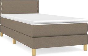 vidaXL Κρεβάτι Boxspring με Στρώμα Taupe 90x190 εκ.Υφασμάτινο