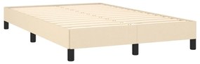 vidaXL Κρεβάτι Boxspring με Στρώμα Κρεμ 120x190 εκ. Υφασμάτινο