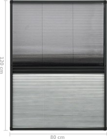 vidaXL Σήτα Παραθύρου Πλισέ με Σκίαστρο 80 x 120 εκ. Αλουμινίου