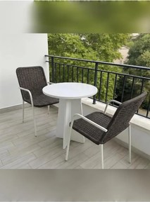Stewehome Στρογγυλό τραπέζι φαγητού μοντέρνου στιλ από σουταλάμ 72x60 cm