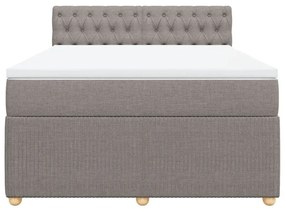 Κρεβάτι Boxspring με Στρώμα Taupe 140x200 εκ. Υφασμάτινο - Μπεζ-Γκρι