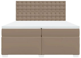 vidaXL Κρεβάτι Boxspring με Στρώμα Καπουτσίνο 200x200εκ.από Συνθ.Δέρμα