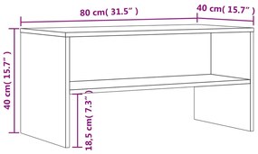 Έπιπλο Τηλεόρασης Καπνιστή Δρυς 80x40x40 εκ. Επεξ. Ξύλο - Καφέ