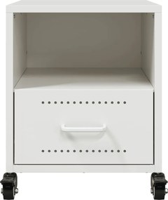 vidaXL Κομοδίνα 2 τεμ. Λευκό 36x39x43,5 εκ. από Χάλυβα