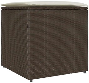 vidaXL Κουτί Μαξιλαριών Καφέ 50 x 50 x 50 cm συνθετικό ρατάν