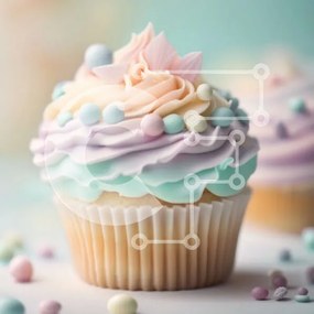 Intra Συλλεκτικό Ξύλινο Παζλ Plywood  4mm - Νόστιμο Cupcake με πολύχρωμο πάγωμα και πασπάλισμα Σε Ξύλινο Κουτί - Διαστάσεις: 10x10 cm – 25 κομμάτια