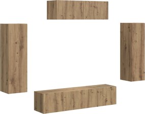 vidaXL Ντουλάπι TV 5 τμχ. Artisan Oak