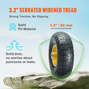 Ελαστικό VEVOR Solid PU Run-Flat Tire Wheel Flat Free Tubeless 25,4 cm 2-Pack 181,4 kg