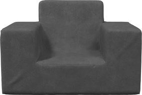 vidaXL Καναπές Παιδικός Ανθρακί από Μαλακό Βελουτέ Ύφασμα