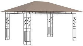 vidaXL Κιόσκι με Αντικουνουπικό Δίχτυ Taupe 4x3x2,73 μ. / 180 γρ./μ²